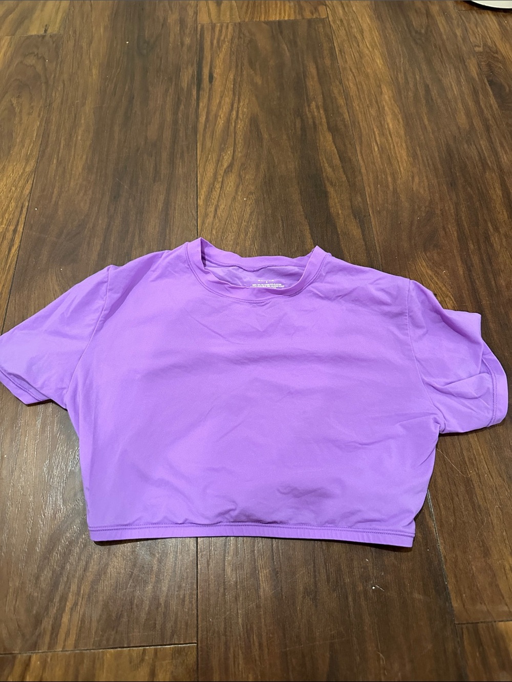 SKIMS Purple Crewneck Cropped Tee